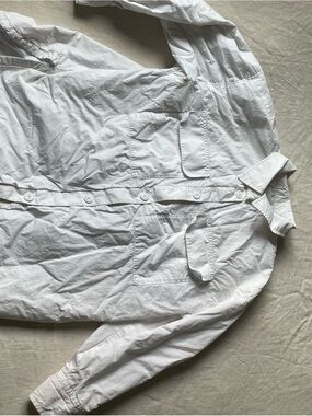 Classic White Button-Front Shirt Jacket